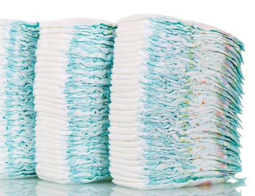 piles of diapers
